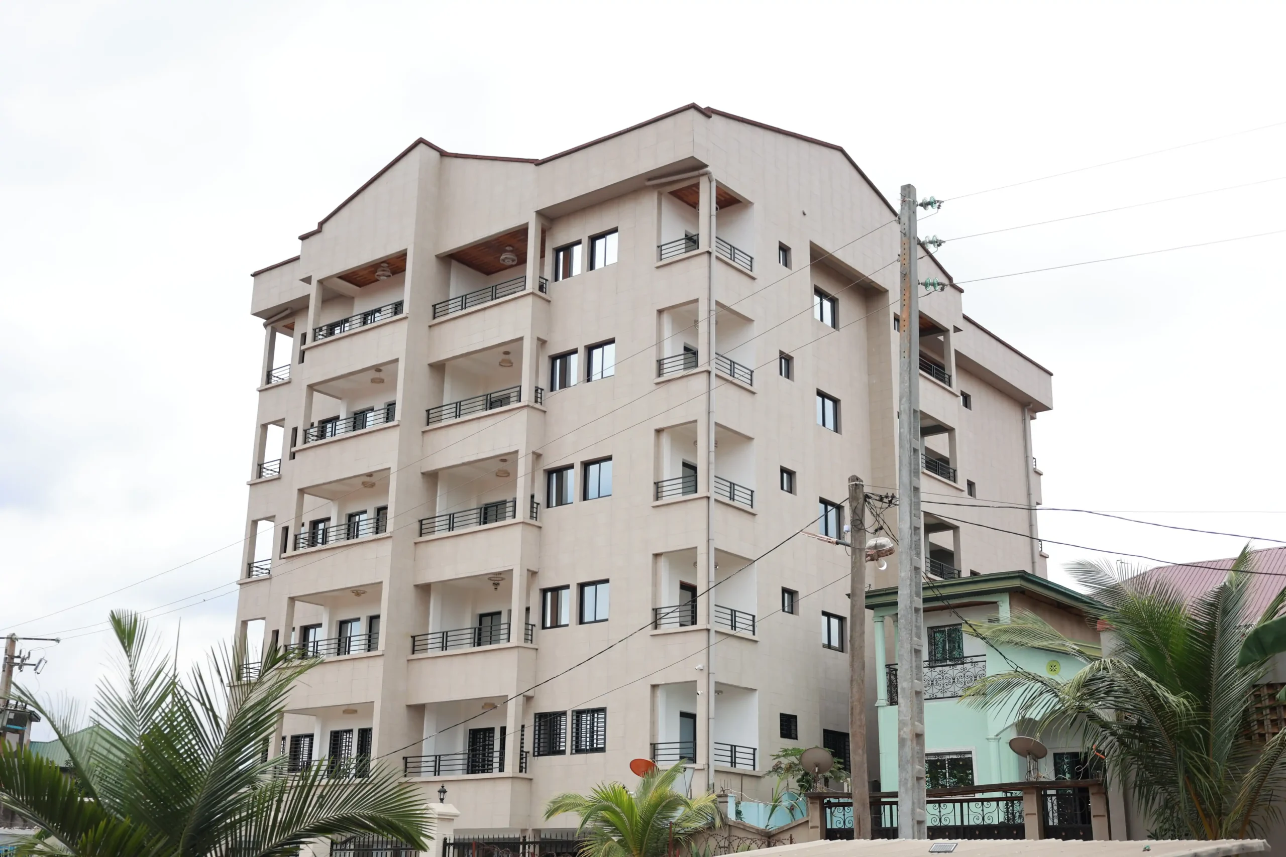 Ethan Palace luxury serviced apartment building exterior Yaoundé Cameroon