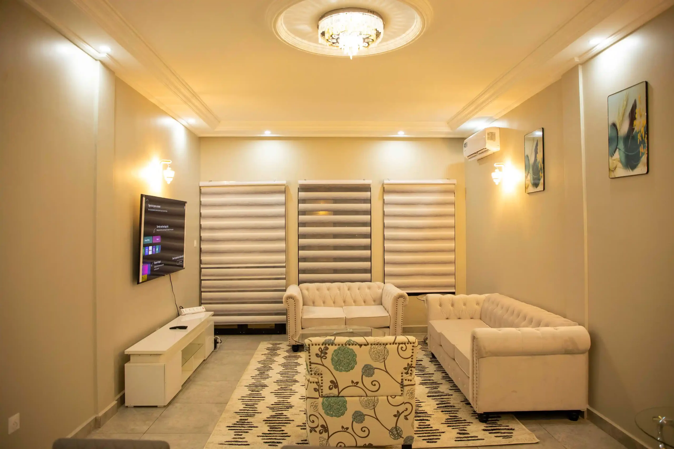 Two-bedroom apartment dining area Ethan Palace Yaoundé